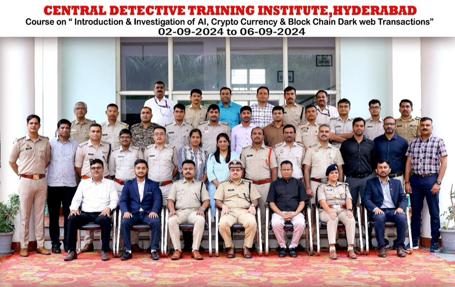 Invited by the Central Detective Training Institute (MHA, GoI) to train officers from ATS, STF and CID on crypto and darkweb forensics.